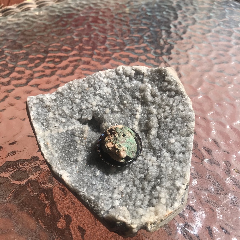 Raw Arizona turquoise bottle cap pendant